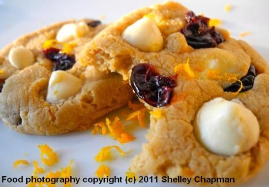 Orange Scented Cherry White Chocolate Cookies 